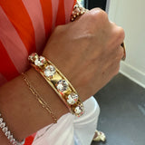 Gold Candy Crush Crystal Cuff in Clear