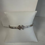 Diamond H Cuff in Silver