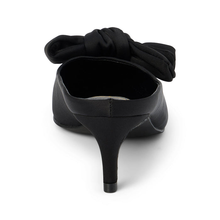 Matisse Bow Black Kitten Heel Mule