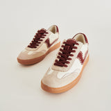 Dolce Vita Notice Stitch Sneakers in Red/ Burgundy Calf Hair