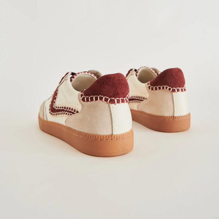 Dolce Vita Notice Stitch Sneakers - Red/ Burgundy Calf Hair