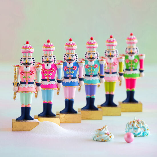 Glitterville Rainbow Colonel Cupcake Nutcracker Figure