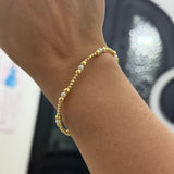 alt Gold Bead & Pearl Stretch Bracelet in Gold