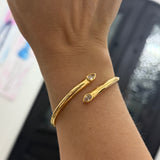 Hinge Bracelet with Teardrop Diamond Closure in Gold and silver