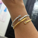 Hinge Bracelet with Teardrop Diamond Closure in Gold and silver