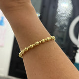 Alternating Stretch Beaded Bracelet in Gold