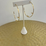 ChanSutt Large Pearl Hoops in Gold