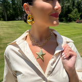 Chansutt Gold Star Statement Necklace in Gold