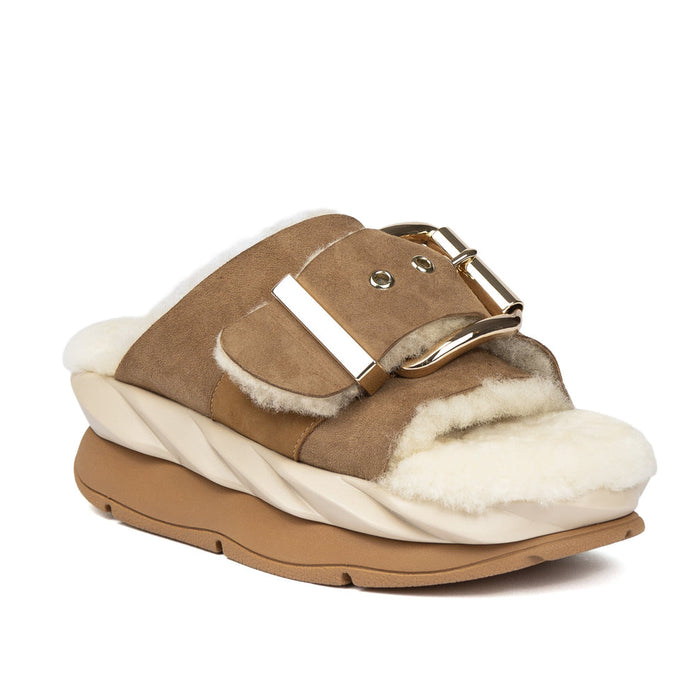 4ccccees Mellow Laze Shearling Platform Slides