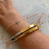 Lock Hinge Bangle Bracelet in Gold and Two Tone