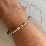 Buckle Cable Bracelet Cuff in Two Tone