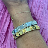 Clover Cuff Bracelet in Silver and Gold
