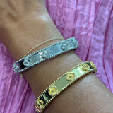 Clover Cuff Bracelet in Silver and Gold
