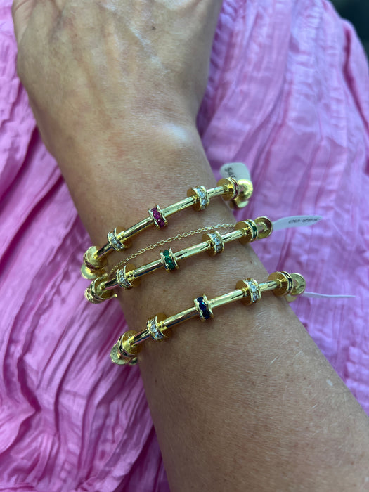 Colored Stone & Diamond Cuff