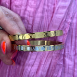 Roman Numeral Cuff Bracelet in Gold and Silver