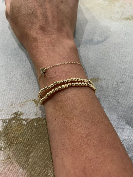 Gold Beaded Bracelet - 4mm