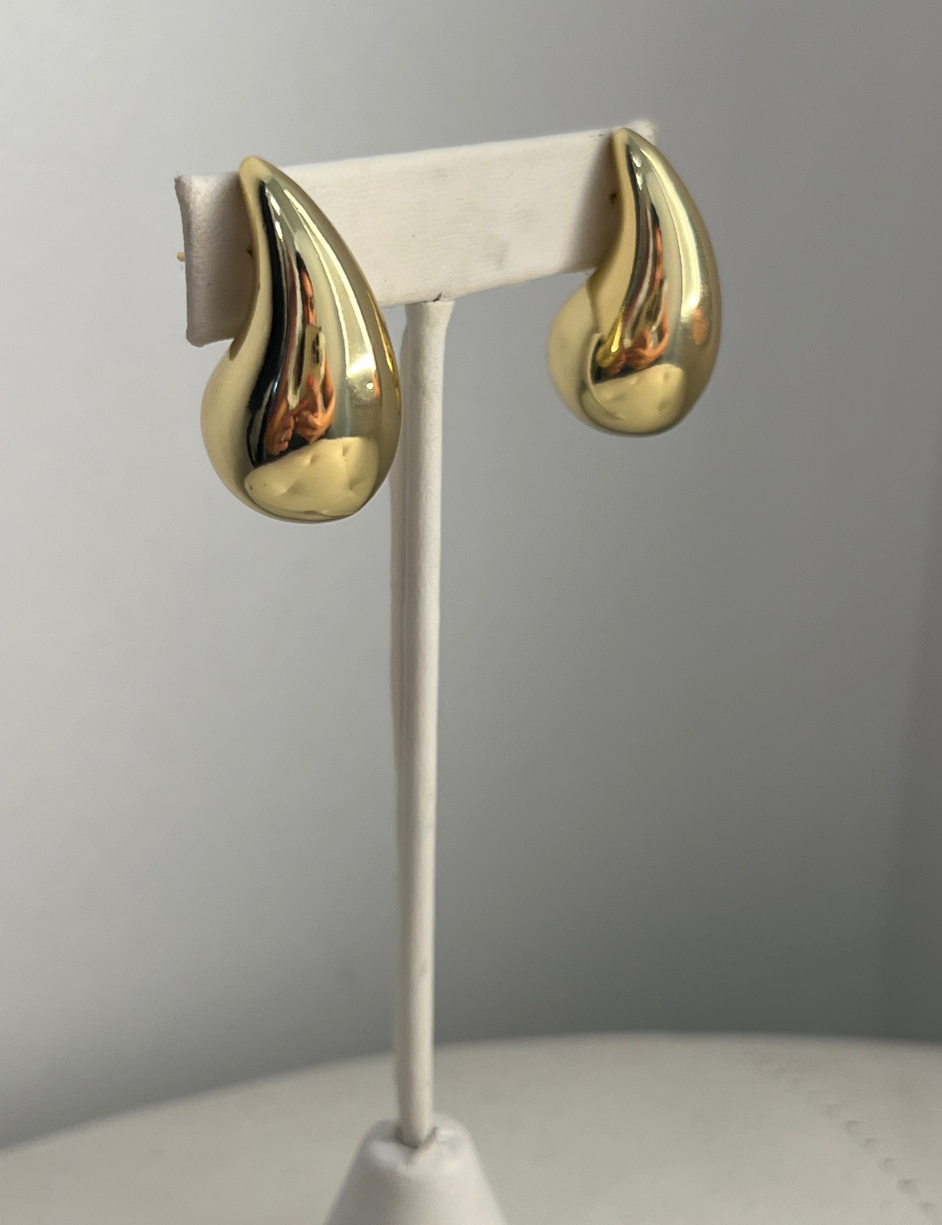 Large Teardrop Earrings in Gold and Silver
