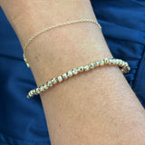 Diamond Cut Beaded Stretch Bracelet in Gold