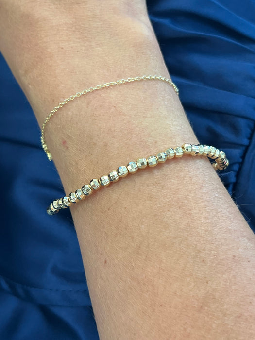 Diamond Cut Beaded Stretch Bracelet