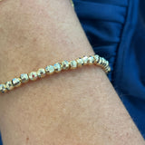 Diamond Cut Beaded Stretch Bracelet in Gold