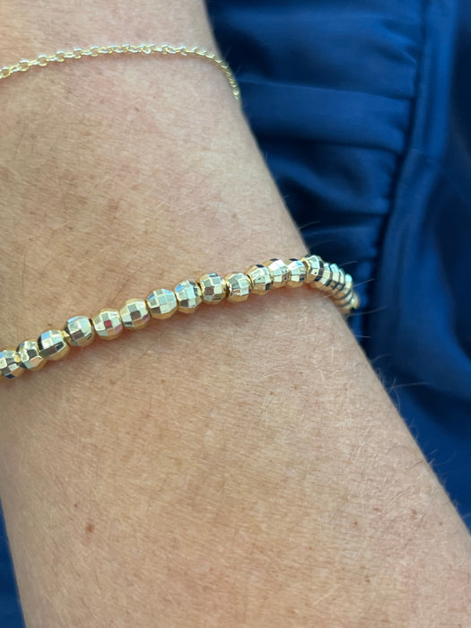 Diamond Cut Beaded Stretch Bracelet