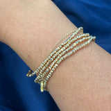 Smallest Diamond Cut Beaded Stretch Bracelet in Gold