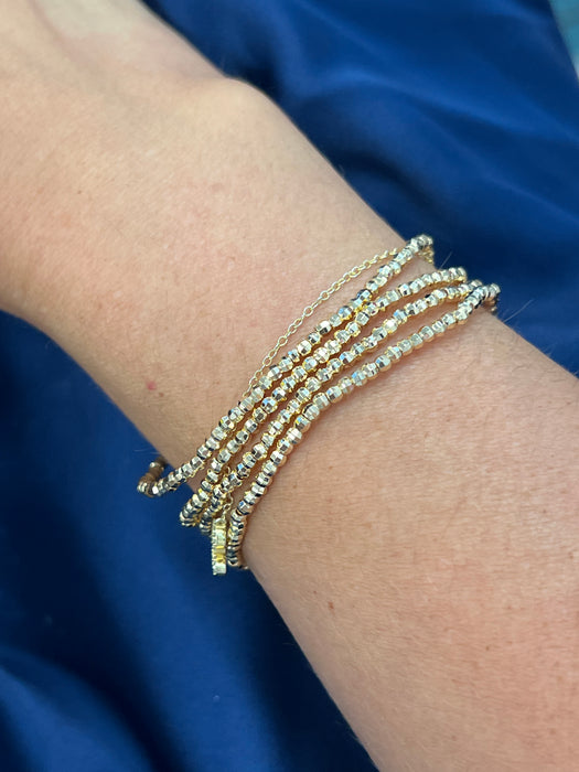 Smallest Diamond Cut Beaded Stretch Bracelet