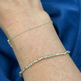 Smallest Diamond Cut Beaded Stretch Bracelet in Gold