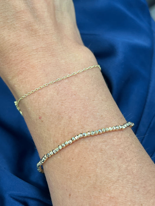 Smallest Diamond Cut Beaded Stretch Bracelet