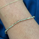 Smallest Diamond Cut Beaded Stretch Bracelet in Gold