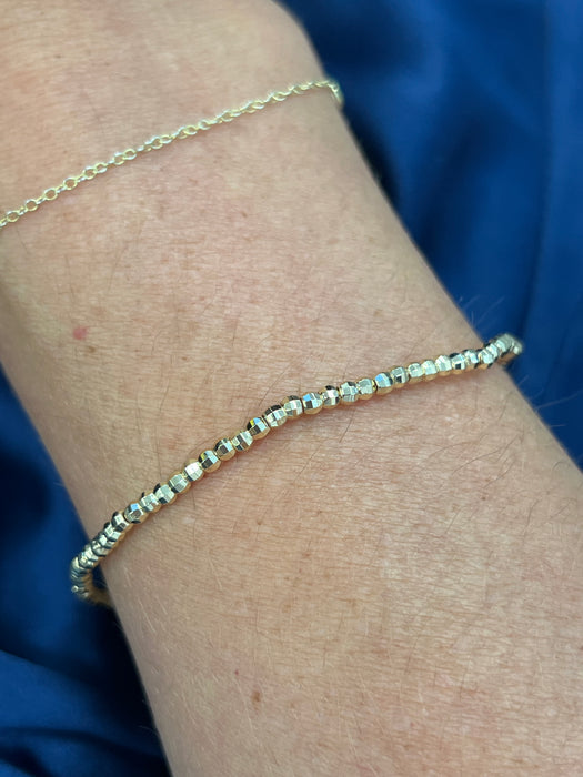 Smallest Diamond Cut Beaded Stretch Bracelet