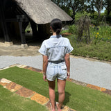 Nora Denim Romper in Light Wash