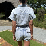 Nora Denim Romper in Light Wash