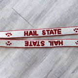 Beaded Gameday Strap HAIL STATE-WHITE