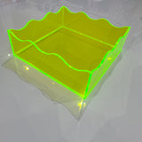 Wavy Square Tray in Neon Pink and Neon Green