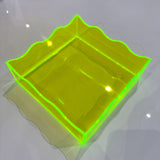 Wavy Square Tray in Neon Pink and Neon Green