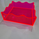 Wavy Square Tray in Neon Pink and Neon Green