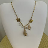 Gold Seashells Charm Necklace