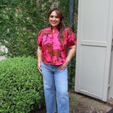 Kai Leopard Top in Pink