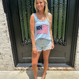 Light Blue American Flag Tank