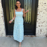 Lilah Maxi Dress in Blue/White