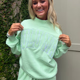 Lulu Mac Mockneck Terry Cloth long sleeve in Mint