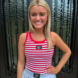 Lulu Mac Stripe Tank Top in Red