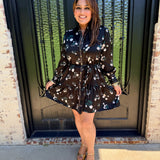 Mary Square Mistflower Dress in Black