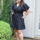 Mickey Button Down Mini in Black