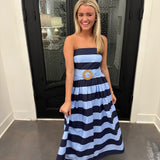 Nelly Striped Dress in Navy