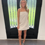 Oakley Linen Mini Dress in Oatmeal