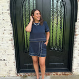 Patriotic Top & Skort Set in Navy