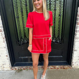 Patriotic Top & Skort Set in Red