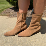 Sam Edelman Harmony Ankle Boots in Truffle Brown Suede